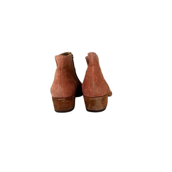 Frye Reina Bootie Dusty Rose Suede Ankle Boots Women’s 9.5 M Made in Mexico Zip - Picture 5 of 7